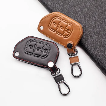3 Tlačítko Kožené Pouzdro Kryt Držák Sáčku pro Jeep 2018 2019 Wrangler JL JLU Vzdálené Klíče Fob Auto Interiérové Doplňky