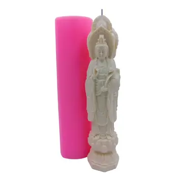3D Tři Avalokitesvara Svíčka Formy Buddha Silikonové Svíčka Formy, Silikonové Formy pro Epoxidové Pryskyřice, Sádry Řemesla Porcelán Plísně