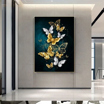 Barevný Motýl Nordic Styl Plakát Tisk Na Plátno Minimalistické Abstraktní Umění Zdi Obraz Dekorativní Obraz Moderního Domova