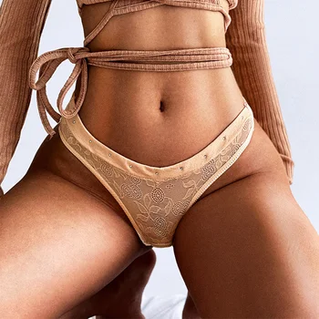 Dámské Sexy Krajkové Tanga Erotická Nízká Pasu G-string Bezešvé Transparentní Sportovní Kalhotky T-back Pohodlí Blízcí spodní Prádlo Tangas