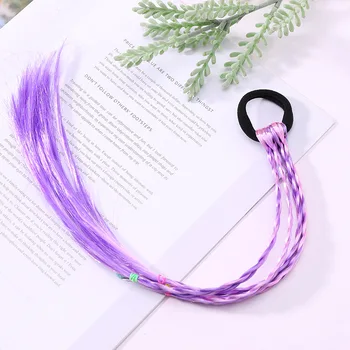 Dětské pletené vlasový styling vlasy lano vázání vlasy dětské vlasy lano barevné gradient paruku gumička vlasy kroužek