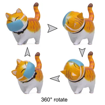 Japonská Kočka 360 Rotace Hlavy Plastu, nové Auto, Domácí Dekorace Vysoce kvalitní PVC Plastová Maska Kočky Terénní úpravy Panenka