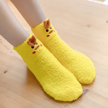 Ponožky Dámské Podzimní A Zimní Zahušťování Plus Sametové Podlaha Ponožky Pro Dospělé Domácí Pantofle Ponožky Teplý Spací Koberec Ponožky