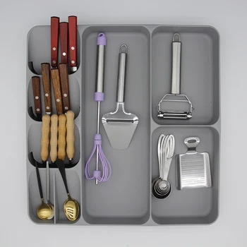 Praktické Lžíce, Nůž, Vidlička Nádobí Organizátor Kuchyňské Příbory Skladování Zásobník Nádobí Oddělení Skladování PP Kontejner