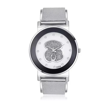 Značka bear Watch ženy hodinky Luxusní nerezové Pletivo Popruh Ženy Quartz Hodinky, ležérní Dámské Náramkové hodinky Reloj mujer