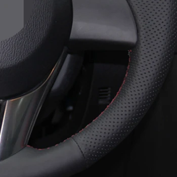 DIY Černé Měkké Umělé Kůže Auta Volant Kryt Pro Mazda CX-5 CX5 Atenza Nová Mazda 3 CX-3 2016 Scion IA 2016