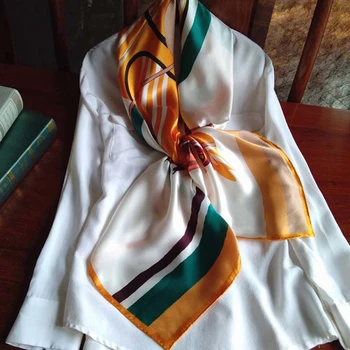 Velké Značkové Moruše Hedvábí Šátek Ručně Válcované Hrany čistého hedvábí šátek 110cm Fulárových Femme Soie De Marque De Luxe
