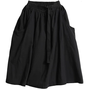 Japonec Yamamoto stylu temného výklenku design elastický pás volné neutrální sukně letní