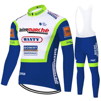 Pro tým wanty ropa ciclista hombre 2021 letní jarní cyklistický dres dlouhý rukáv 20D gel quick dry calça de ciclismo masculina