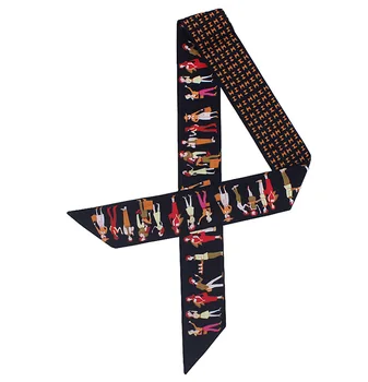 2019 krásný Tisk Luxusní Taška Popruh Šátek Ženy Hedvábný Šátek Módní Šátek pokrývky hlavy Dlouhé Šály Tašky Doplňky Pásky