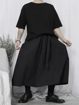 Japonec Yamamoto stylu temného výklenku design elastický pás volné neutrální sukně letní