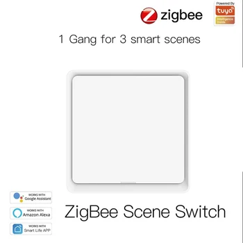 1/2/3/4 Gang Tuya ZigBee Bezdrátové 12 Scene Switch Push Button Controller Baterie Automatizace Scénář Pro Tuya Zařízení
