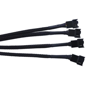 1 2/3/4 Způsoby Splitter Black Rukáv 27 cm Prodlužovací Kabel, Konektor 4Pin PWM Prodlužovací kabel, 4 Pin Pwm Fan Kabel