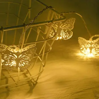 10 LED vydlabat Motýl Tvar Dekorativní String Světla Noční Lampy Dovolenou