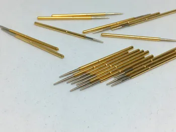 100PCS P100-F1 Phosphor Bronze Nickel-Plated Spring Test Probe Crosscut Tip Head Spring Test Probe Electrical Tool Gold Pogo Pin