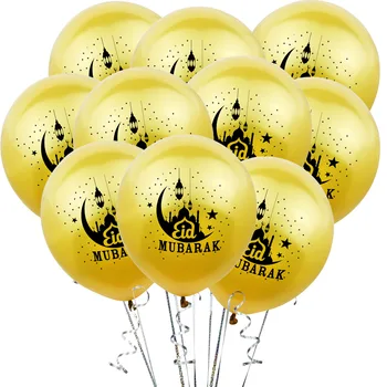10cs Eid Mubarak Latexové Balónky Ramadan Kareem Party Dekorace Gold Silver Konfet, Balónků Helium Globos 2021 Domova Dárek