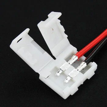 10ks 8/10 mm Elektrické Připojení Splice 2-Pins Napájecí Svorku Konektoru Adaptér pro 3528/5050/5630 Led Pás Drát s PCB