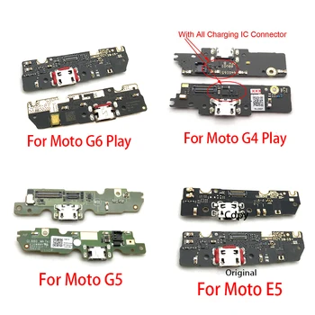 10pcs USB Nabíjecí Port Konektor Board Díly Flex Kabel S Mikrofonem Mic Pro Motorola Moto G4 G5 G6 E6 Hrát G3 X4 E5 G7 Hrát