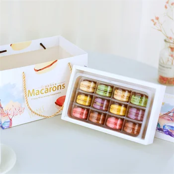 10sets 12 Otvory Macaron Balení Box Pytel pro Valentýn Čokoláda Candy Lover Gift Box DIY Dezert Obal Vlastní Logo