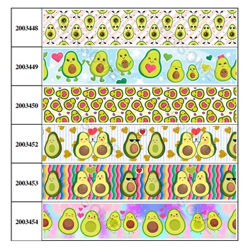 10yards různých velikostí kreslených avokádo vzor tištěné grogénové stuhy