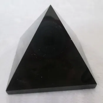 160g 60*60mm AAA+ Přírodní Kámen Černý Obsidián, Křemen Pyramida Reiki Léčení Doma Dekorace Fengshui