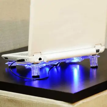 1KS USB Fanoušky Chladič Chlazení Pad Stojan 3 Vestavěné Ventilátory Modré LED Světlo, Chladič Pro Notebook PC Notebook Příslušenství