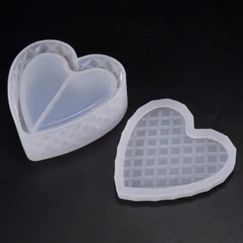 1ks Řemeslo ve tvaru Srdce DIY Silikonové Epoxidové Formy Pro Šperky Dar Úložný Box Formy Dekorativní, Takže Nástroj