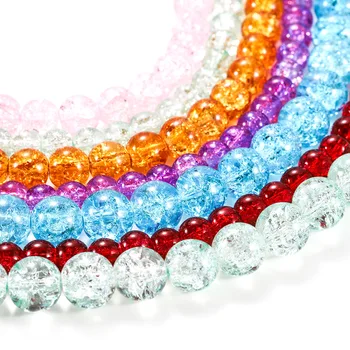 1Strand/Lot Vícebarevná Popraskané Crystal Kámen Korálek Bílý Sníh Přírodní Kola Crystal Volné Korálky Náramek DIY Výrobu Šperků