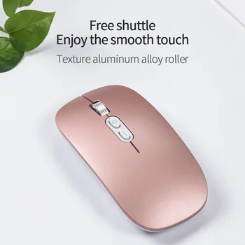 2.4 G Bluetooth Dual-Mode Dobíjecí Bezdrátová DPI Nastavení Myši Jedním Kliknutím Vrátí Funkce S Tichým Hliníkové Slitiny