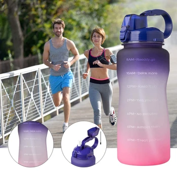 2 litry materiál Tritan gradient velkokapacitní sportovní láhev na vodu s brčkem sportovní fitness láhev na vodu venkovní láhev s vodou