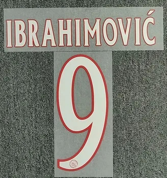 2003-2004 #9 IBRAHIMOVIC nameset Tisk přizpůsobit libovolné jméno a číslo žehlička Přenos Odznak