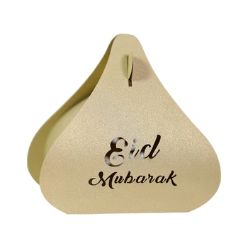 2021 Nové 100ks Eid Mubarak Duté Dopis Candy Box Muslimského Ramadánu Trojúhelník Čokoláda Sáčku