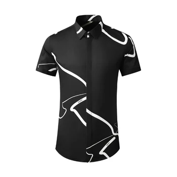 2021 Nové traťové rychlosti PrintingCotton Shirt man Značky design Plný rukáv Slim Ležérní Elegantní košile Camisas masculina