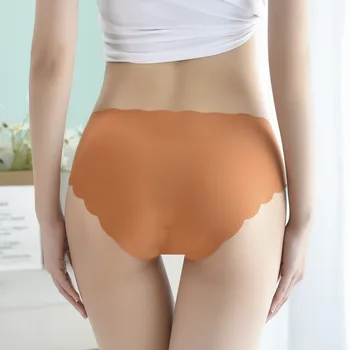 2021 Solidní Dámy, Ženy, Kalhotky Ice Hedvábí Spodní Prádlo G-String Traceless Kalhotky Sexy Spodní Prádlo Pohodlné Prodyšné Kalhotky