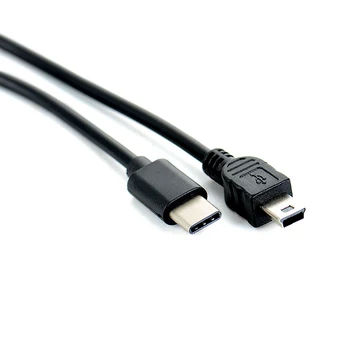 2021 Usb 3.1 Typ C Samec Na Mini 5 Pin B Plug Converter Otg Adaptér Vést Datový Kabel Pro Macbook Mobilní 30cm