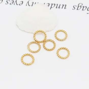 20KS Šperky Connector Prsten, 14k Pozlacené Kolo Twist-Styl Uzavřený Kruh Zjištění DIY Náhrdelník Náušnice Komponenty
