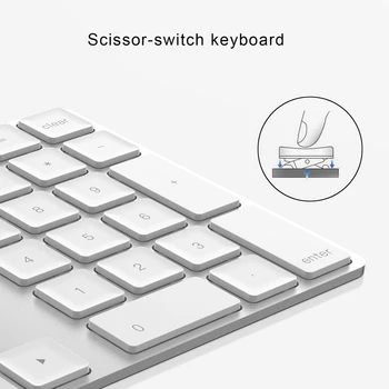 34 Klíče, Pevné Mechanické Numerická Klávesnice Scissor-Switch Mini Digitální Numpad pro iMac/Mac Pro/MacBook/MacBook Air/Pro Notebook PC