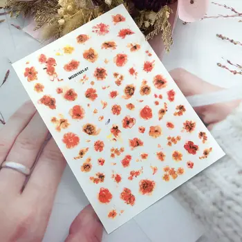 3D Klasické Barevné Růže Květ Nail Art Samolepky Simulace Obtisky Umění Idea Designer Jarní Nápad Umění Dekorace Doplňky
