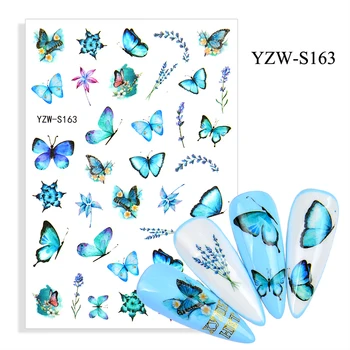 3D Samolepky na Nehty Jaro Léto samolepící Nálepky Motýl, Levandule, Květiny Nail Art Dekorace Nehtové Fólie Doplňky