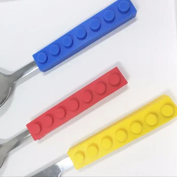 3ks Kreativní Lego Cihly Curtlery Set Přenosné Venkovní Stolní Soupravy pro Děti, Dospělé Nápad Cestování Piknik Vidlička, Nůž, Lžíce