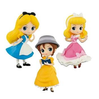 3ks/lot Disney Princezna Q Posket 8 cm obrázek hračky, Jasmine, Ariel Alice dort dekorace děti, narozeniny, vánoční dárek