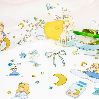 45pcs/set Sladký sen dívka Japonské Nálepky Balení Kawaii Karikatura Samolepka Sada Pro Plánovač Deníky Deník Alba