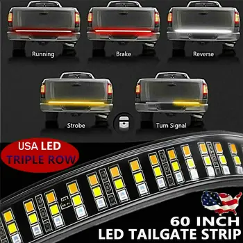 48 60 Inch Truck Výklopné LED Strip Light Bar Triple Řádek S Brzdovou směrovka Pro Jeep Pickup SUV Dodge DC 12V 3528 LED