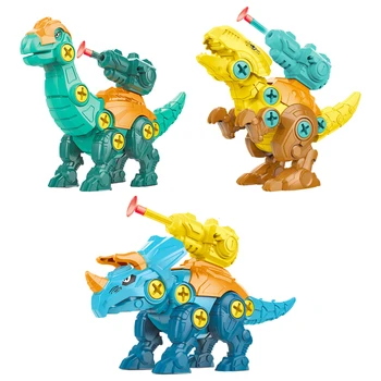 4ks Rozebrat Dinosauří Hračky DIY Nástroj Stavební Inženýrství Nastavit Vzdělávací Hračky pro Kluky Dárek