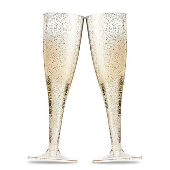 5KUSŮ Šampaňské Flétny Plastové Jednorázové Strany Víno, Večeřet Šálky Přípitek Prosecco Flétny Brýle 175ml Flétna Sklo