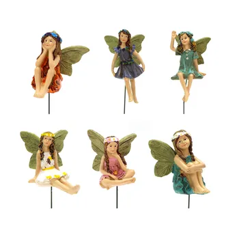 6ks Miniaturní Víly Figurky, Příslušenství pro Venkovní Deco Mini Víly - Zahrada Venkovní Ozdoby Dekor Socha Příslušenství