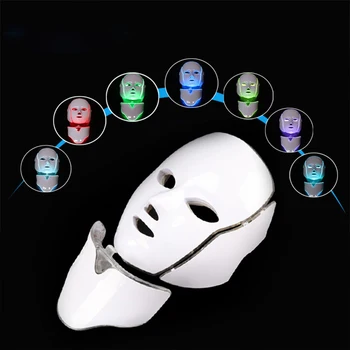 7 Barvy Light LCD Maska na Obličej s Krkem Omlazení Pleti Fotonová Terapie, Obličejové Masky Zpřísnění Kůže Péče o Krásu Odstranění Vrásek