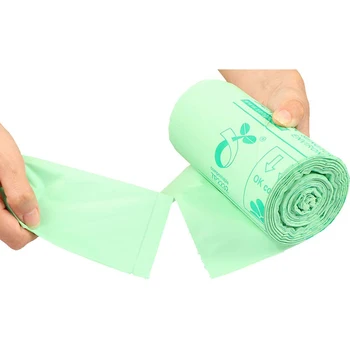 90PCS Kompostovatelný Plast odpadkový Koš Roll Tašky Biologicky odbouratelný PLA T shirt Pytel na Odpadky
