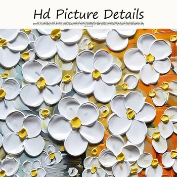 Abstraktní 3D Bílý Květ Malířské Plátno Umění Zdi Plakáty A Tisky, Abstraktní Zdi, umělecká Díla Obrázky Pro Obývací Pokoj Dekor