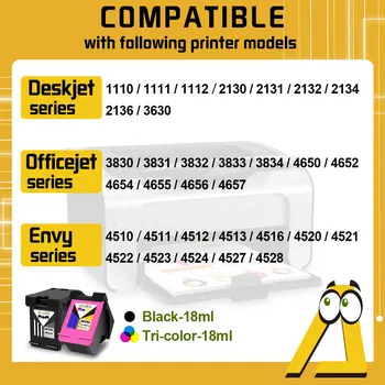 ALIZEO 1-4 Pcs Compatible Ink Cartridge For HP 302 HP302 XL Repalce Deskjet 2130 2131 Je 2.132 4511 4512 4513 2134 2136 Printer
